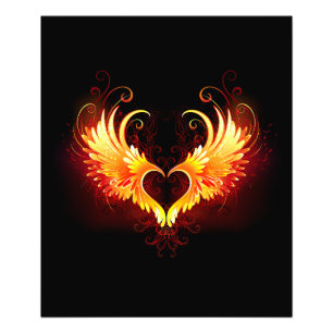 Angel Fire Heart with Wings Photo Print