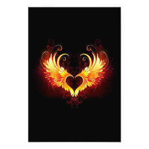 Angel Fire Heart with Wings Photo Print