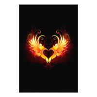 Angel Fire Heart with Wings
