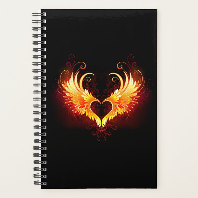 Angel Fire Heart with Wings Planner (Front)