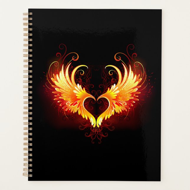 Angel Fire Heart with Wings Planner (Front)