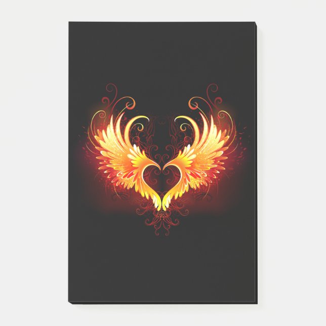 Angel Fire Heart with Wings Post-it Notes (Front)