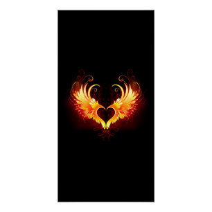 Angel Fire Heart with Wings Poster
