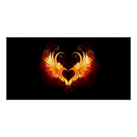 Angel Fire Heart with Wings