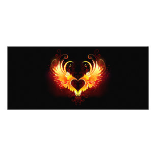Angel Fire Heart with Wings Rack Card