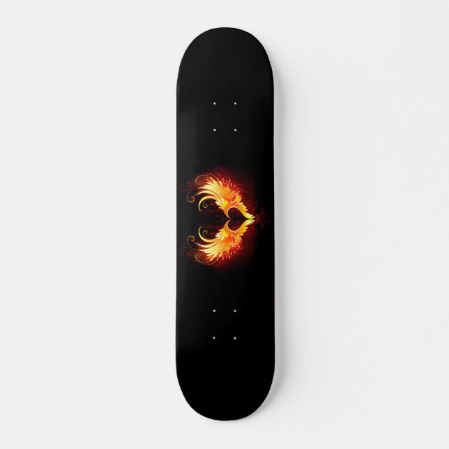 Angel Fire Heart with Wings Skateboard (Front)