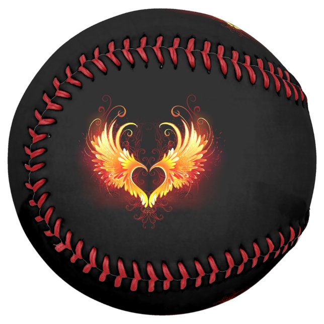 Angel Fire Heart with Wings Softball (Front Left)