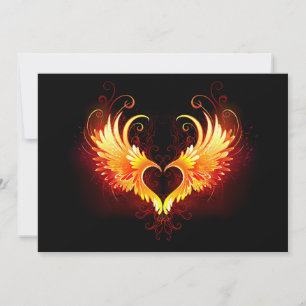 Angel Fire Heart with Wings Thank You Card