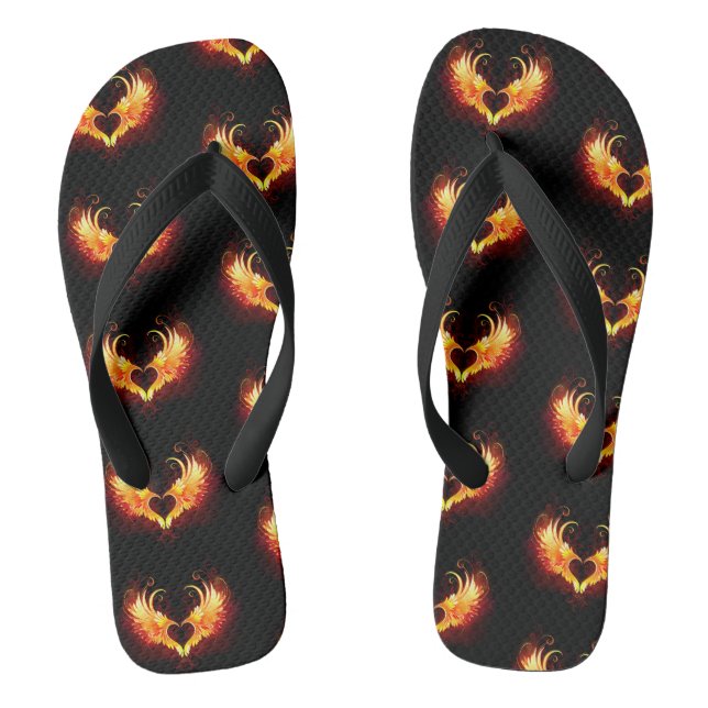 Angel Fire Heart with Wings Thongs (Footbed)