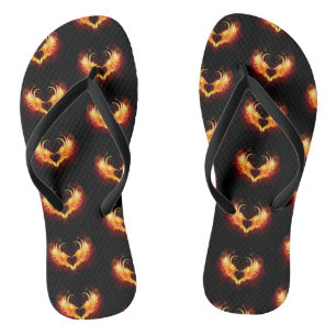 Angel Fire Heart with Wings Thongs