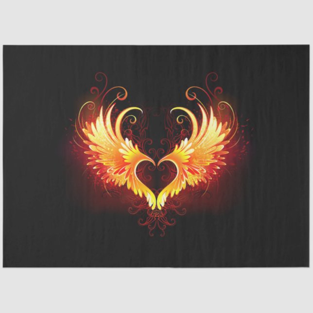Angel Fire Heart with Wings Tissue Paper (Front)