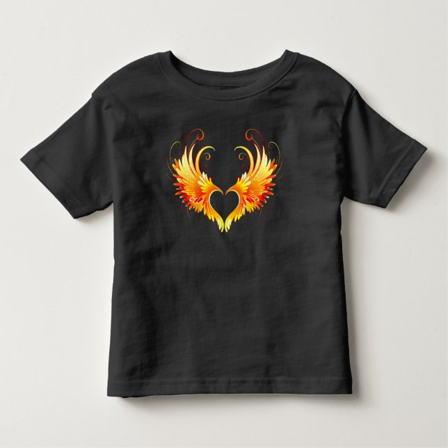 Angel Fire Heart with Wings Toddler T-Shirt (Front)