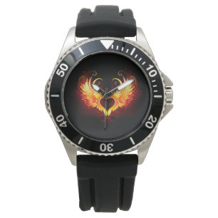 Angel Fire Heart with Wings Watch