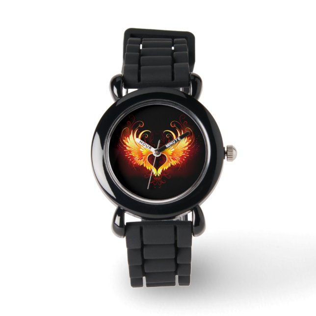 Angel Fire Heart with Wings Watch (Front)