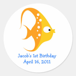 ANGEL FISH Baby Shower or Birthday Favour Stickers