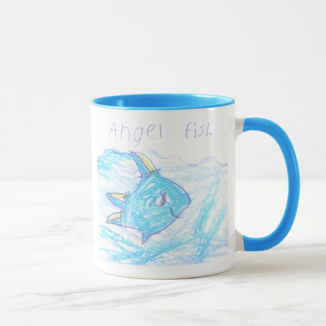 Angel Fish Mug - Kids Art Mug (Right)
