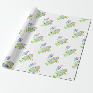 Angel Fish With Umbrella Wrapping Paper