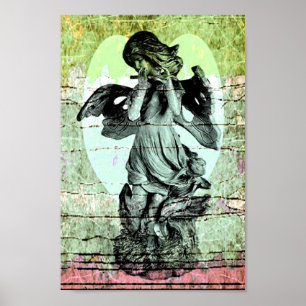 Angel Flute and Heart Poster