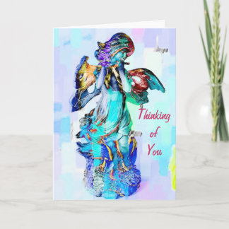 Angel Flute Thinking of You Thank You Card