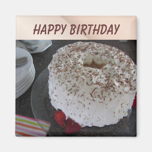 Angel Food Birthday Cake Magnet