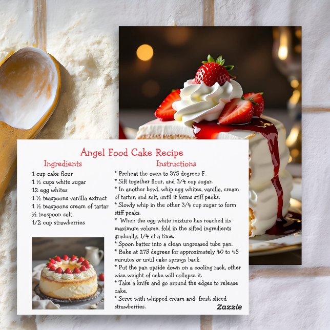 Angel Food Cake Recipe Postcard (Creator Uploaded)