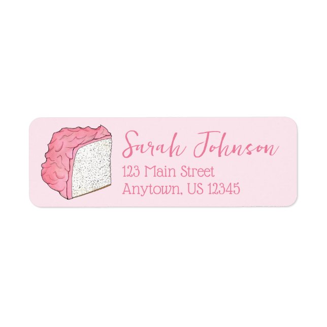 Angel Food Cake Slice Baker Bakery Pastry Chef  Return Address Label (Front)
