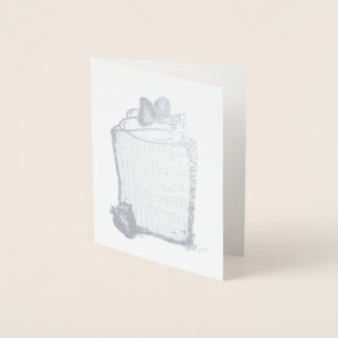 Angel Food Cake Strawberries Bakery Food Dessert Foil Card