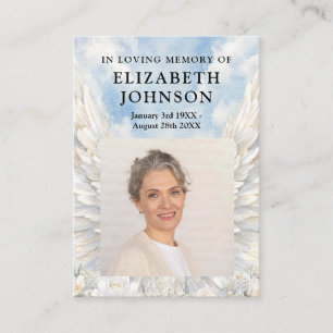 Angel Funeral Memorial Prayer Poem Photo Cards