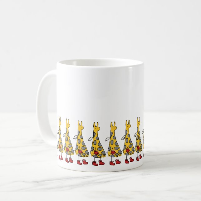 Angel Giraffes Marching Coffee Mug (Front Left)