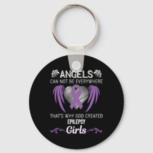 Angel Girl- Epilepsy Awareness Supporter Ribbon Key Ring