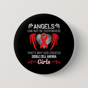 Angel Girl- Sickle Cell Anaemia Awareness Supporte 6 Cm Round Badge