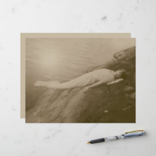 Angel Girl Vintage Sepia Antique Art Decoupag