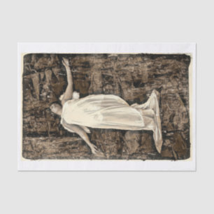 Angel Girl Vintage Sepia Brown Grunge Texture Tissue Paper
