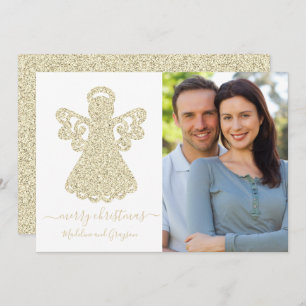 Angel Gold Glitter Flat Card