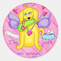 Angel Golden Yellow Dog with Shoe