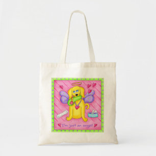 Angel Golden Yellow Dog with Shoe Tote Bag