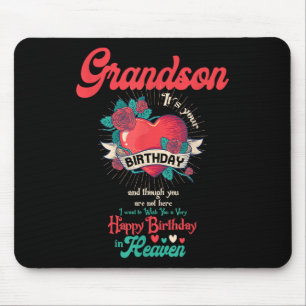 Angel Grandson Happy Birthday In Heaven Memorial D Mouse Pad