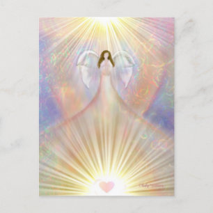 Angel Guardian Praying Wings Watercolor Spiritual Postcard