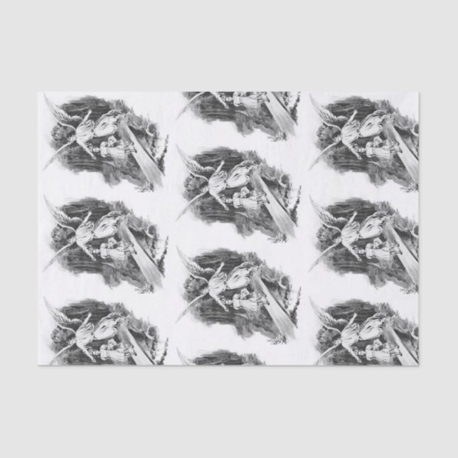 Angel Guarding A Girl Child Tissue Paper (Front)