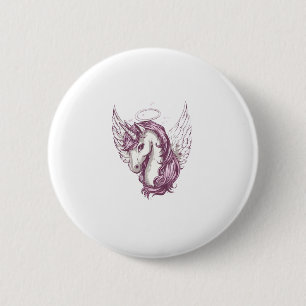 Angel Halo Unicorn (1) 6 Cm Round Badge