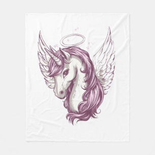Angel Halo Unicorn (1) Fleece Blanket
