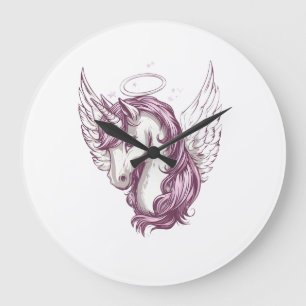 Angel Halo Unicorn (1) Large Clock