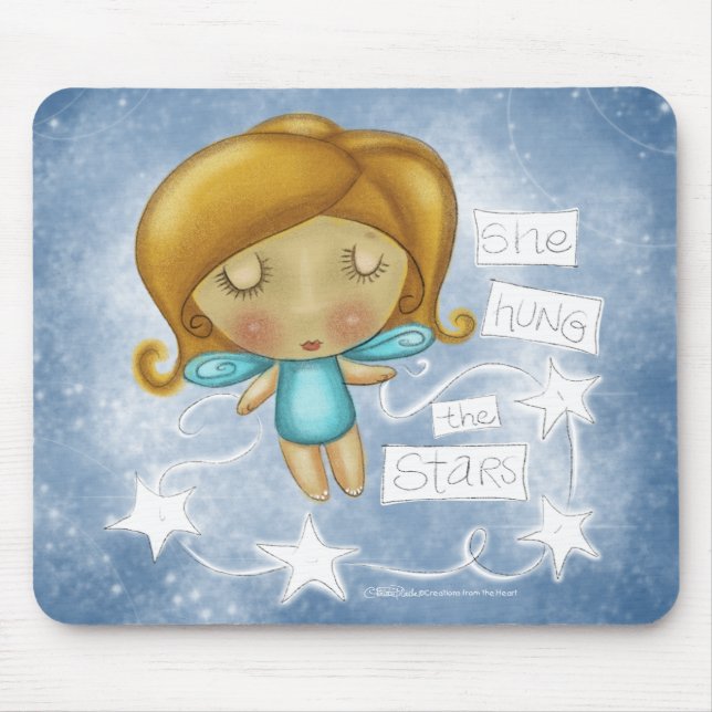 Angel Hangs the Stars Mouse Pad (Front)