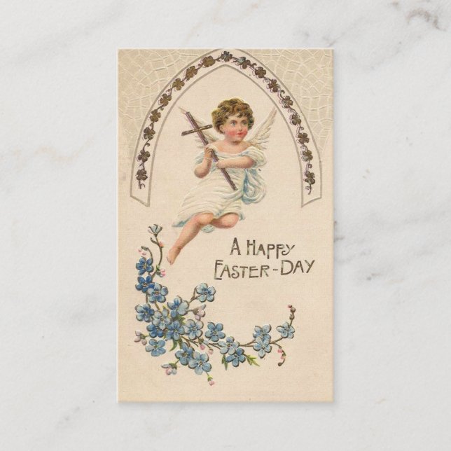 Angel Happy Easter Day Greeting Business Card (Front)