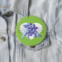 Angel Heart Button Blue/Purple/Green