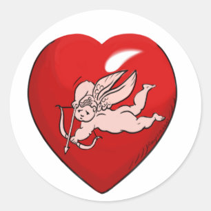 angel heart classic round sticker