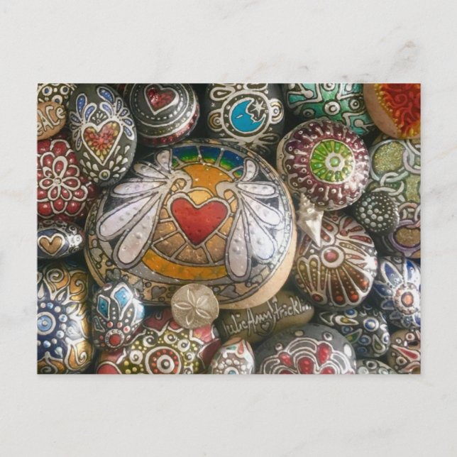 Angel Heart Rock & Silver Shell Post Card (Front)