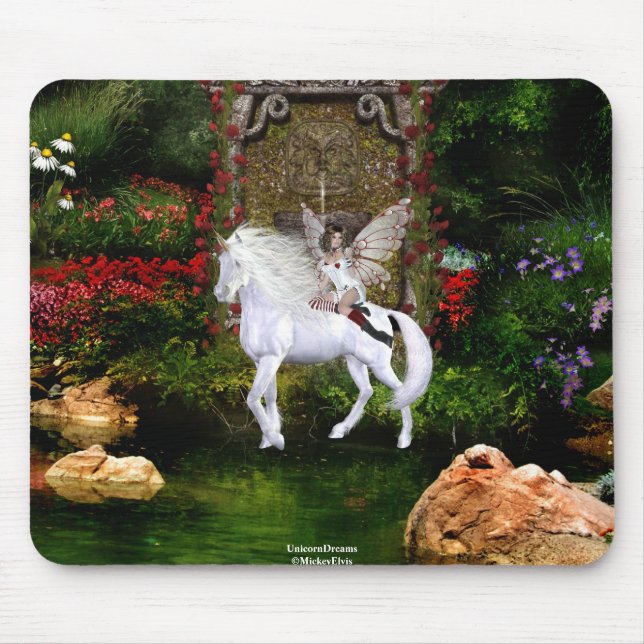 Angel Heart Unicorn White Beauty 7 Mouse Pad (Front)