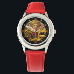 ANGEL HEART WAX SEAL,GEARS MECHANISM STEAM PUNK WATCH<br><div class="desc">Elegant , classy steampunk design with a romantic winged cupid, red wax seal, heart and arrow with 3D pink , red ruby gem stones,  suitable for Valentine's Day,  romantic engagements, weddings, Christmas holidays .</div>
