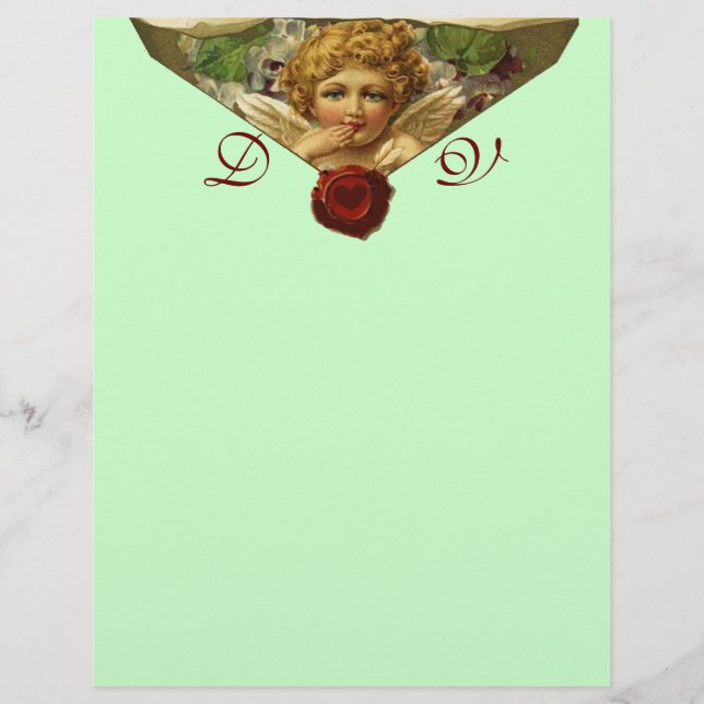 ANGEL HEART WAX SEAL Monogram Green (Front)